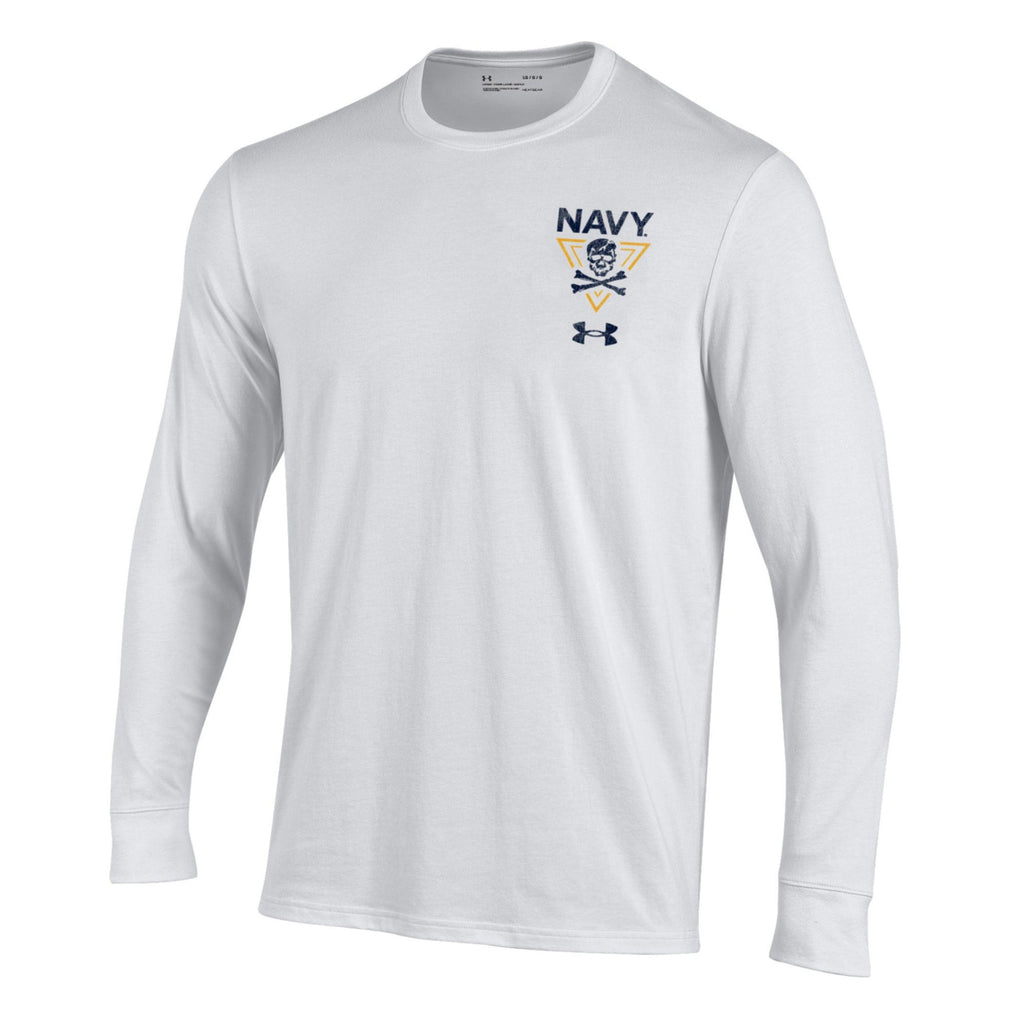 Navy Under Armour Fear the Bones Long Sleeve T-Shirt (White)