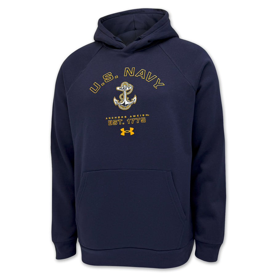 Navy Under Armour Anchors Aweigh Rival Fleece Hood (Navy)