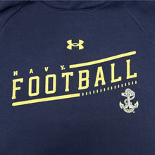 Load image into Gallery viewer, Navy Football Under Armour Sideline Cotton Fleece Hood (Navy)