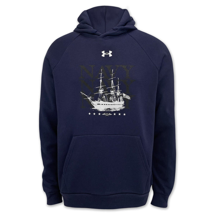 Navy Under Armour 2025 Rivalry Navy Ship Rival Fleece Hood (Navy)