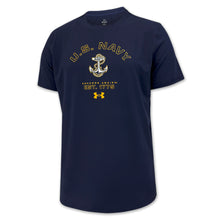 Load image into Gallery viewer, Navy Under Armour Anchors Aweigh Tech Stretch T-Shirt (Navy)