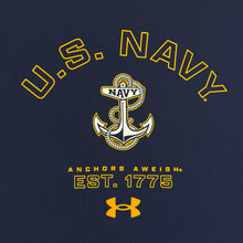 Load image into Gallery viewer, Navy Under Armour Anchors Aweigh Tech Stretch T-Shirt (Navy)