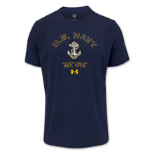 Load image into Gallery viewer, Navy Under Armour Anchors Aweigh Tech Stretch T-Shirt (Navy)