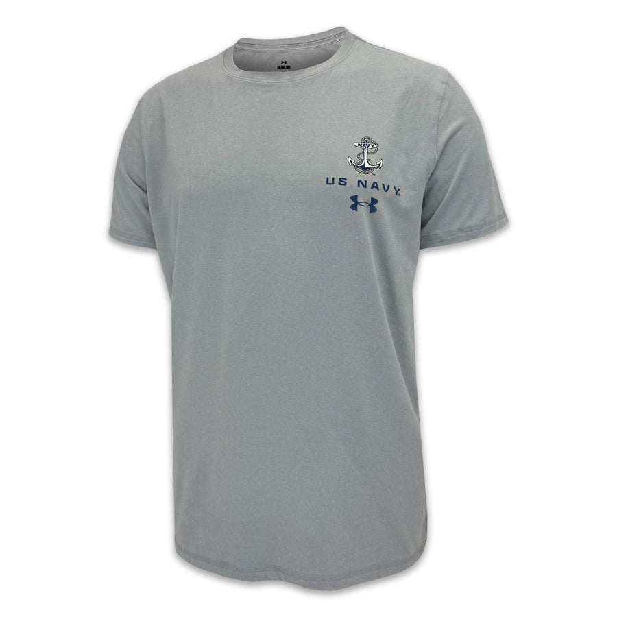 United States Navy Anchor Under Armour Tech T-Shirt (Grey)