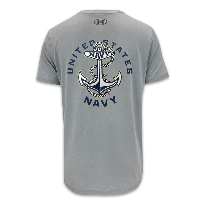 United States Navy Anchor Under Armour Tech T-Shirt (Grey)