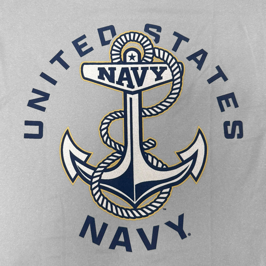 United States Navy Anchor Under Armour Tech Long Sleeve T-Shirt (Grey)