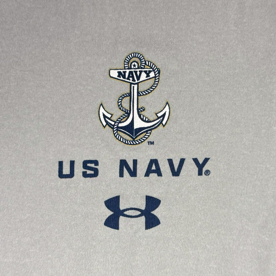 United States Navy Anchor Under Armour Tech Long Sleeve T-Shirt (Grey)