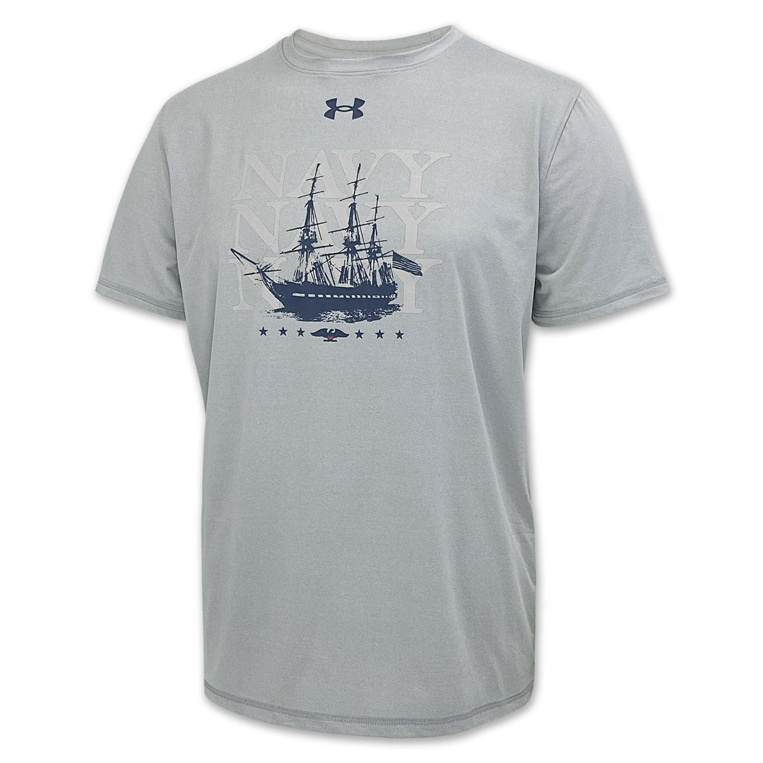 Navy Under Armour 2025 Rivalry Navy Ship Tech T-Shirt (Grey)