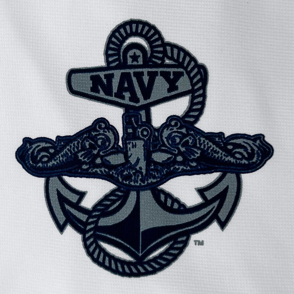 Navy Under Armour Silent Service Tech Long Sleeve T-Shirt (White)