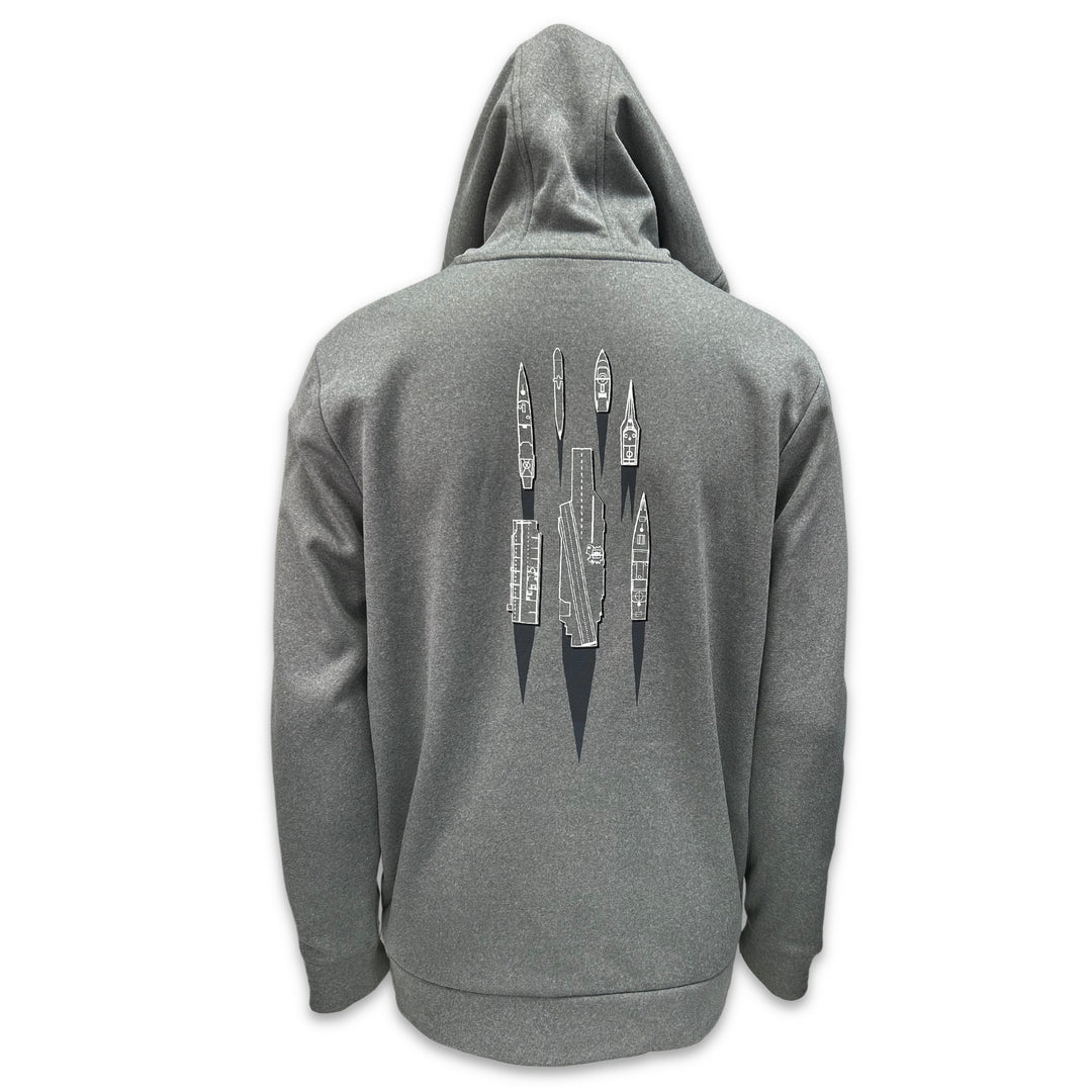 Navy Under Armour Damn the Torpedoes Ship Hood (Grey)