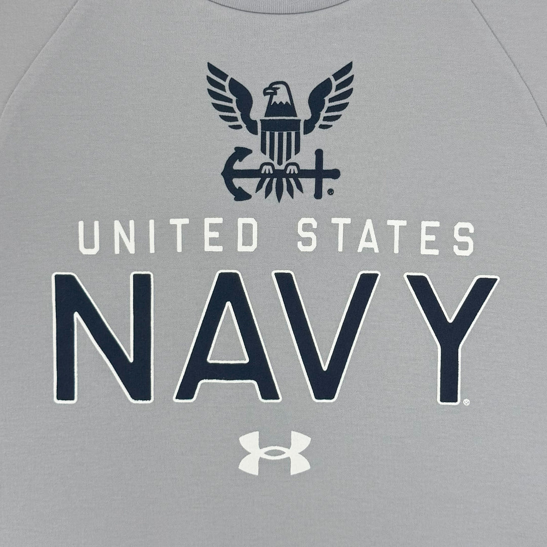 Navy Under Armour Icon Double Knit Fleece Crew (Grey)