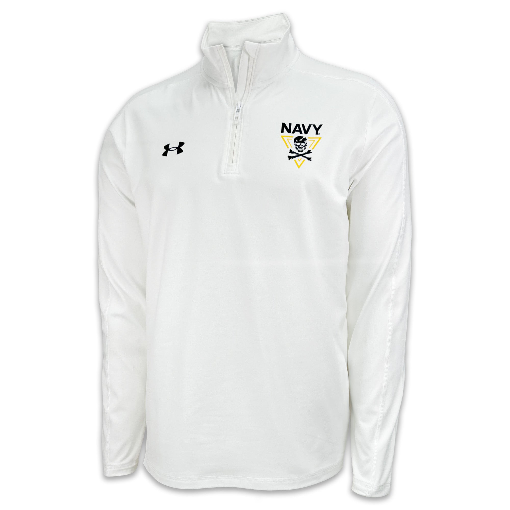 Navy Under Armour 2024 Rivalry Meridian Quarter Zip White
