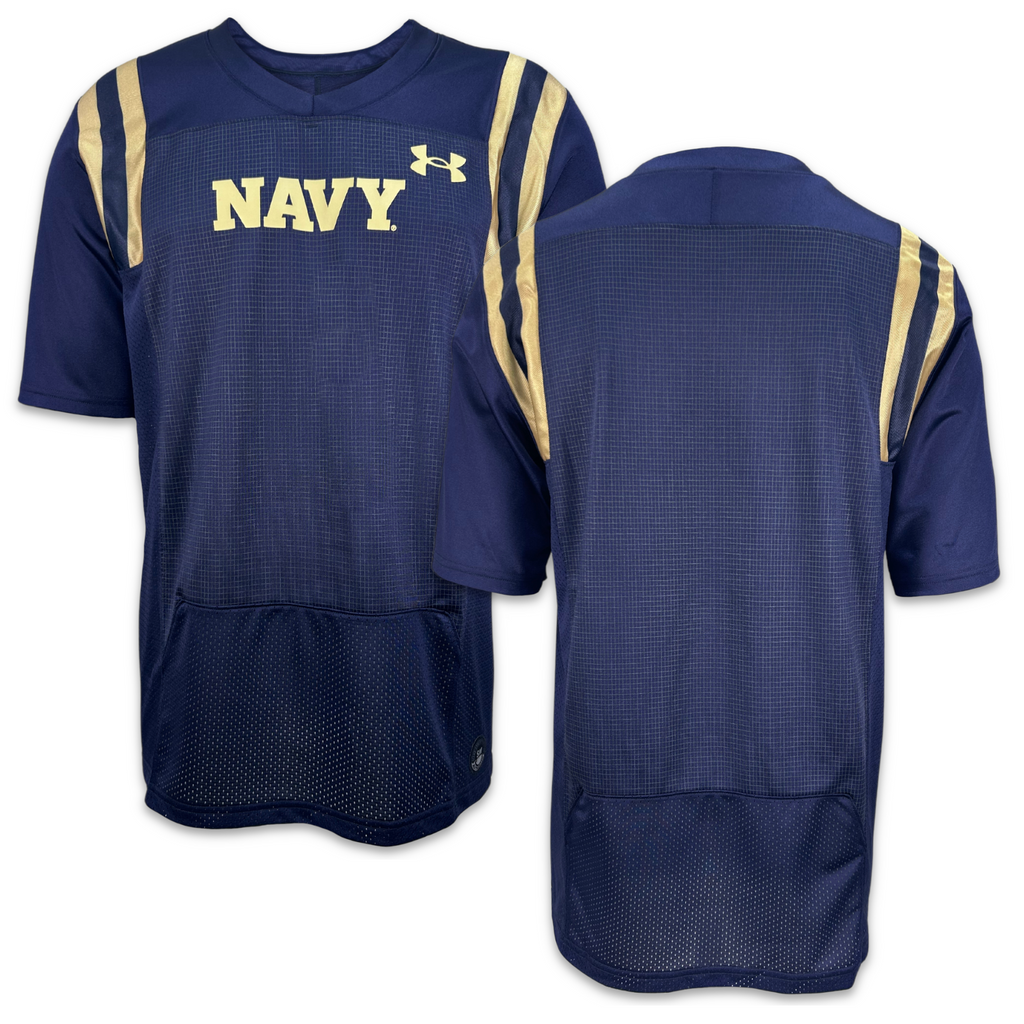 Men's Under Armour Navy Navy Midshipmen Performance Replica Baseball Jersey