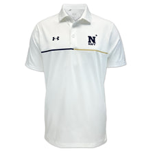 Load image into Gallery viewer, Navy Under Armour Sideline Playoff Chest Stripe Polo (White)