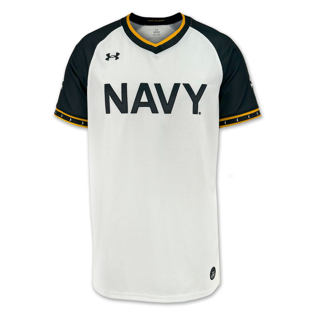 Navy Under Armour Baseball Replica Jersey (White)