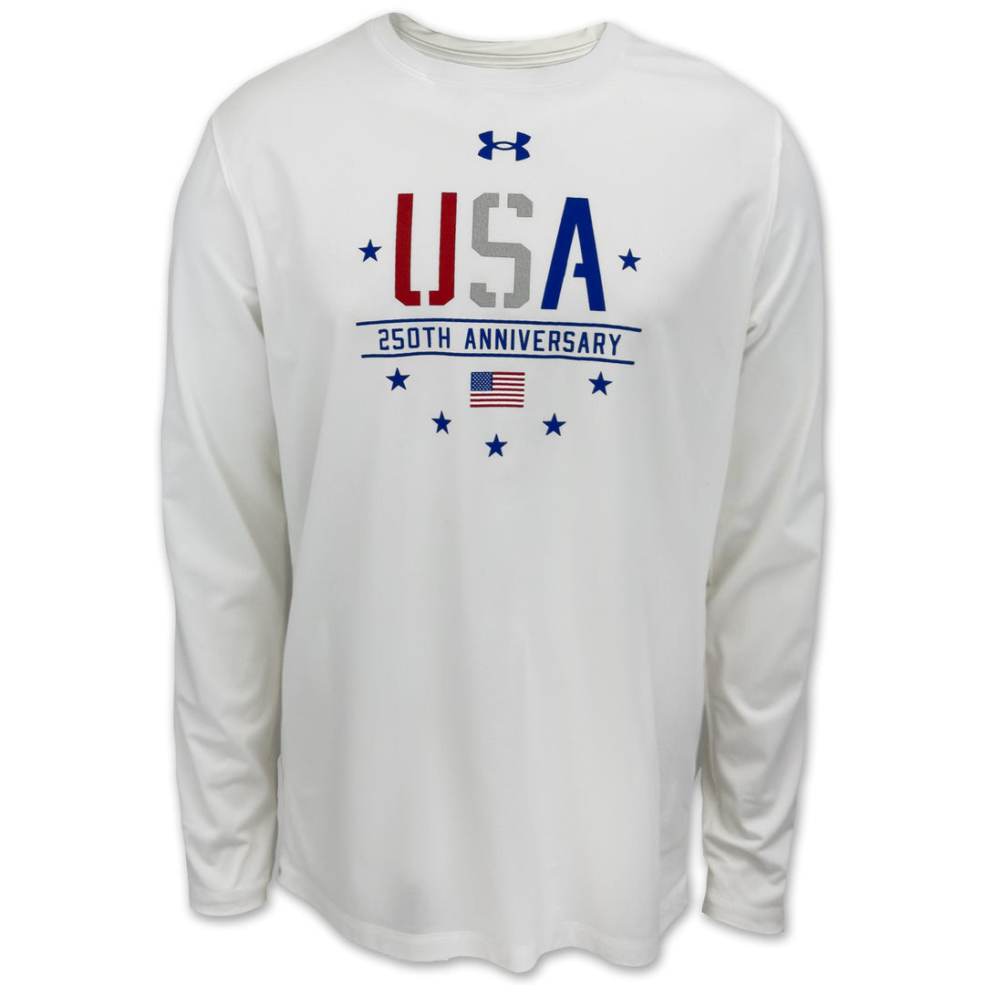 USA 250th Anniversary Under Armour Tech Stretch Long Sleeve T-Shirt (White)
