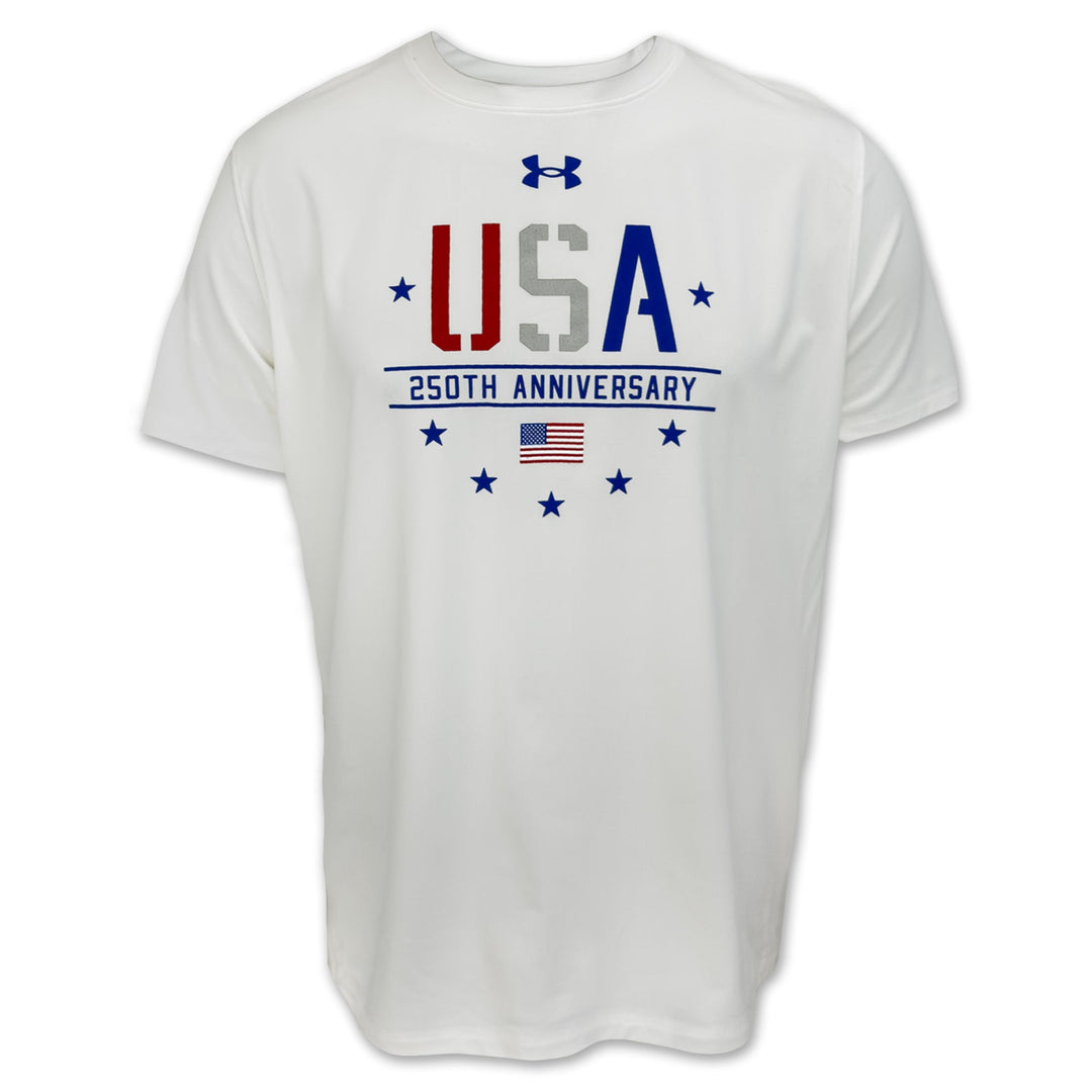 USA 250th Anniversary Under Armour Tech Stretch T-Shirt (White)