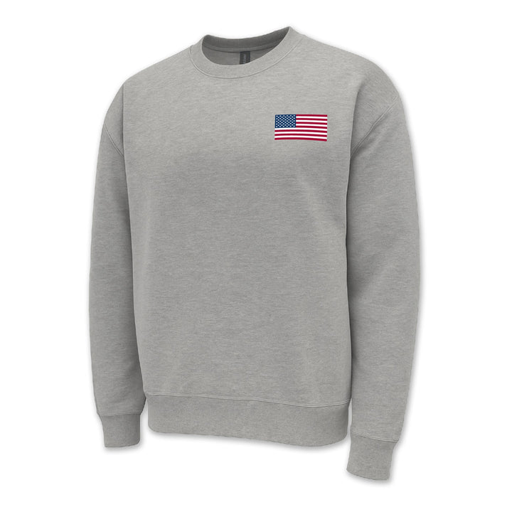 USA Flag Left Chest Crewneck
