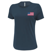 Load image into Gallery viewer, USA Flag Ladies Left Chest T-Shirt