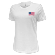 Load image into Gallery viewer, USA Flag Ladies Left Chest T-Shirt