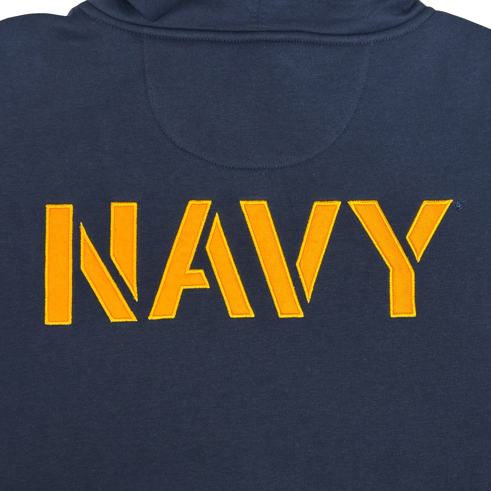 Navy Anchor Tackle Twill Embroidered Fleece Full Zip Hood (Navy