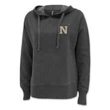Load image into Gallery viewer, Pick Your Design USNA Ladies Hooded Sweatshirt (Washed Black)