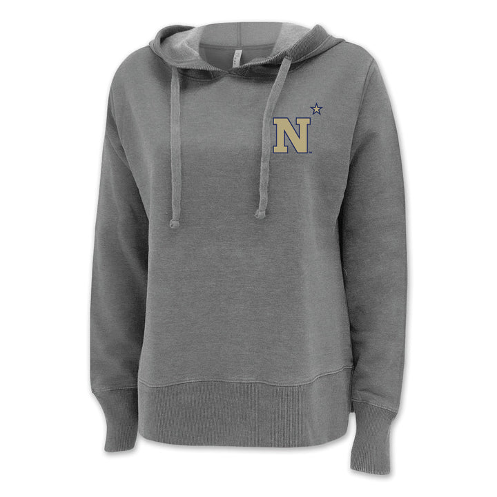 Pick Your Design USNA Ladies Hooded Sweatshirt (Washed Grey)