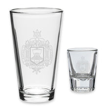 Load image into Gallery viewer, Naval Academy 16oz Deep Etched Pub Glass and 2oz Classic Shot Glass (Clear)*
