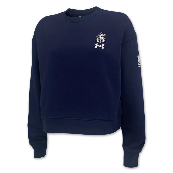 Navy Under Armour 2025 Rivalry Ladies Navy 250th Icon Fleece Crew (Navy)