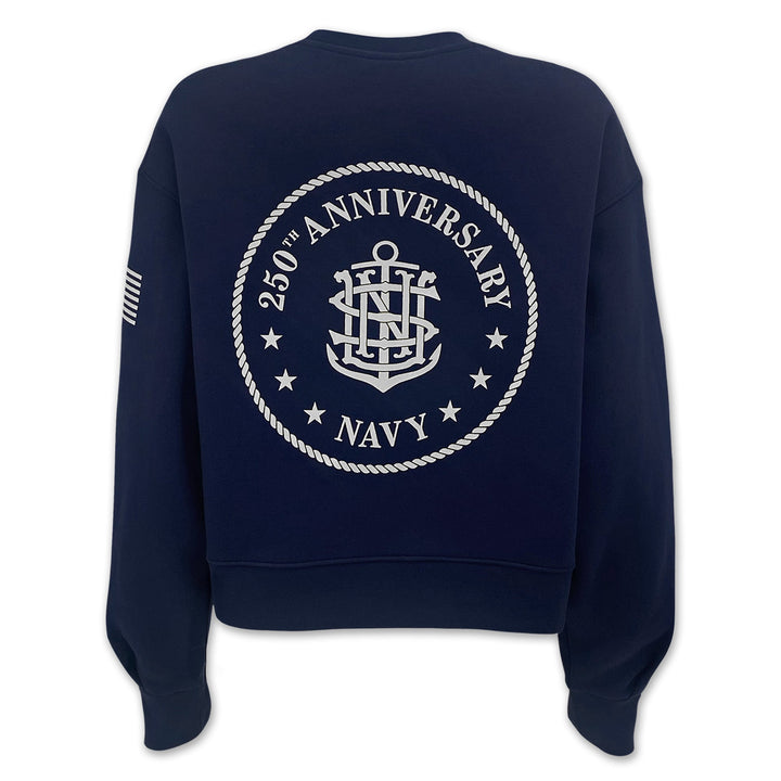 Navy Under Armour 2025 Rivalry Ladies Navy 250th Icon Fleece Crew (Navy)