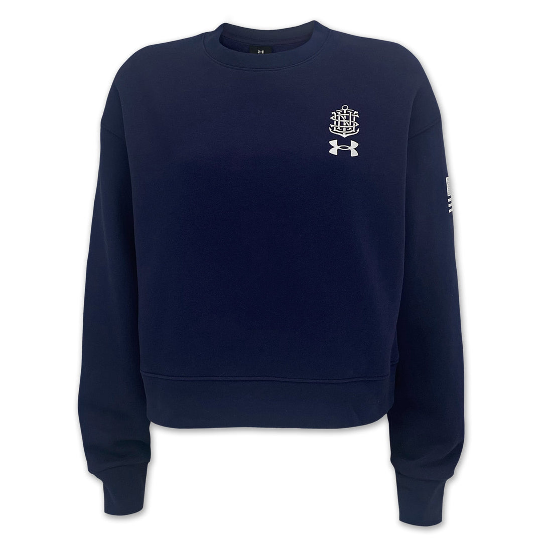Navy Under Armour 2025 Rivalry Ladies Navy 250th Icon Fleece Crew (Navy)