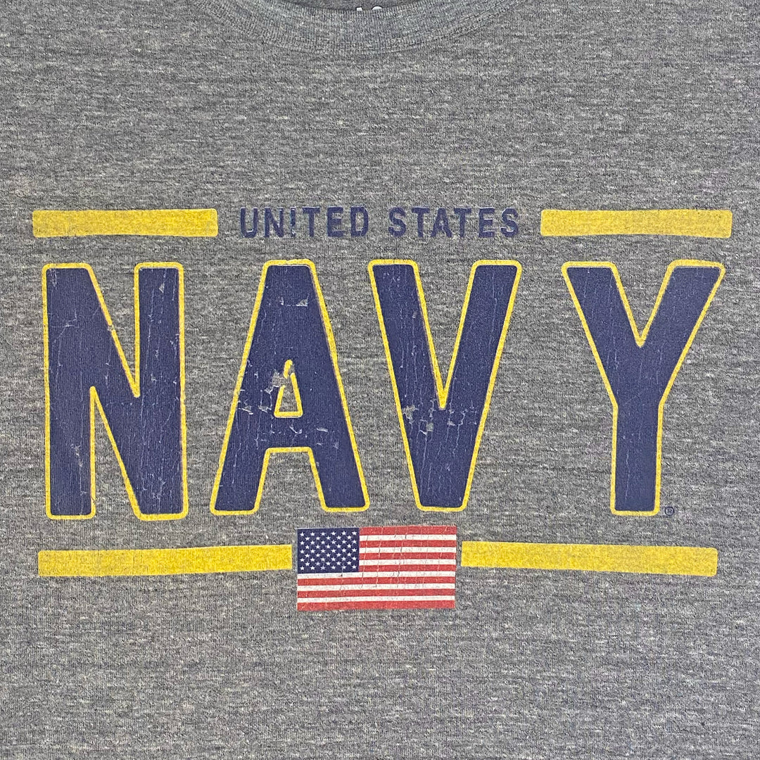 United States Navy Flag Vintage T-Shirt (Grey)