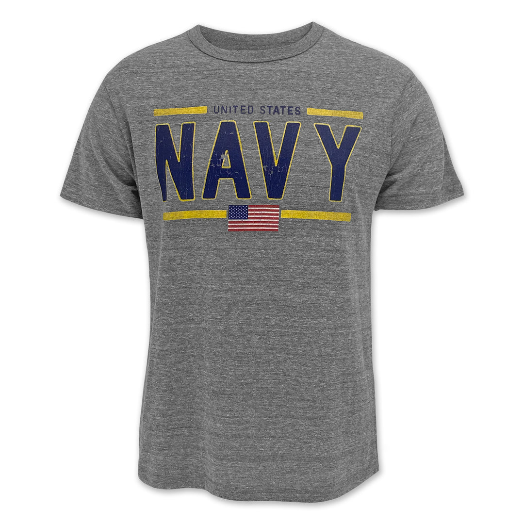 United States Navy Flag Vintage T-Shirt (Grey)
