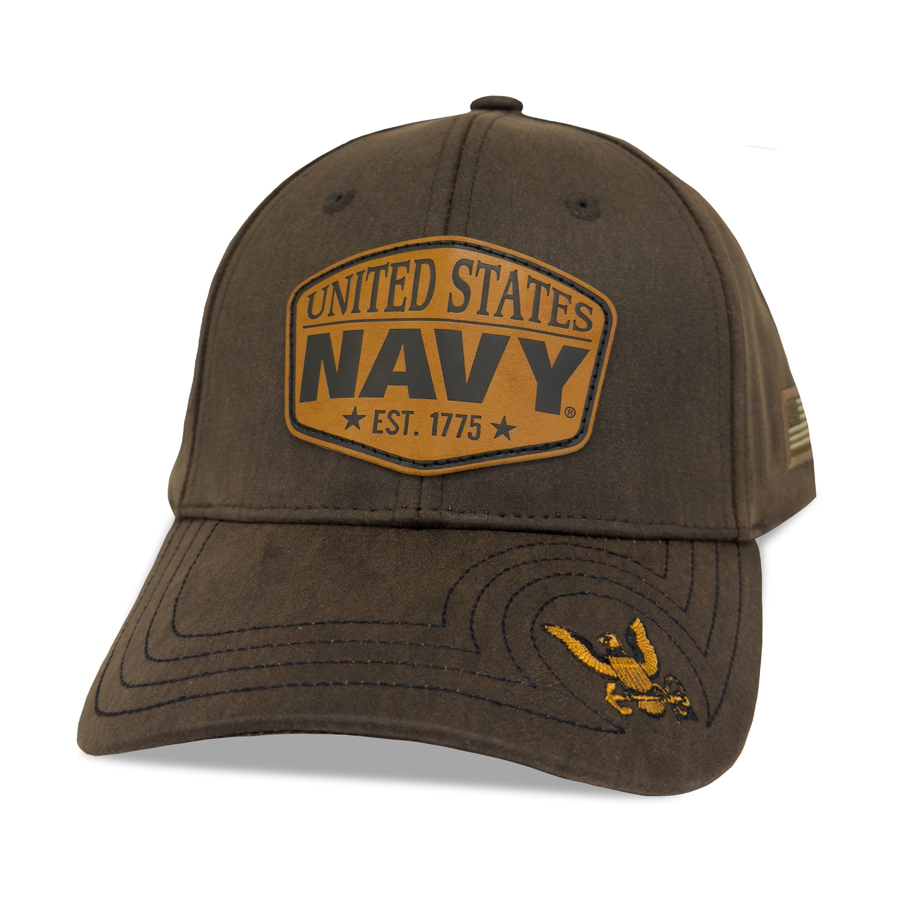 United States Navy Waxed Cotton Hat (Brown) – Navy Gear