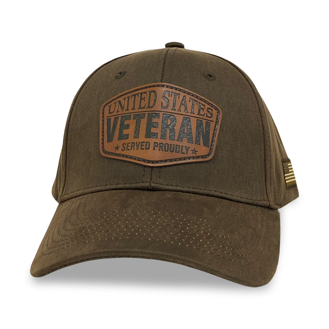 United States Veteran Waxed Cotton Hat (Brown)