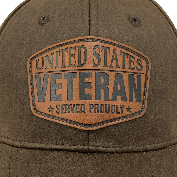 United States Veteran Waxed Cotton Hat (Brown)