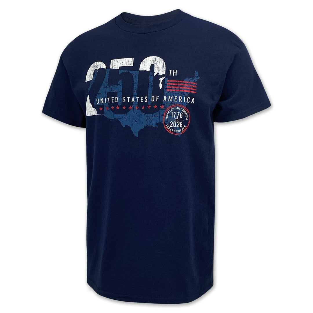 United States of America 250th USA Flag T-Shirt (Navy)