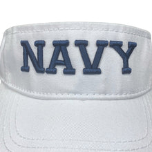 Load image into Gallery viewer, Navy Twill Visor (White)