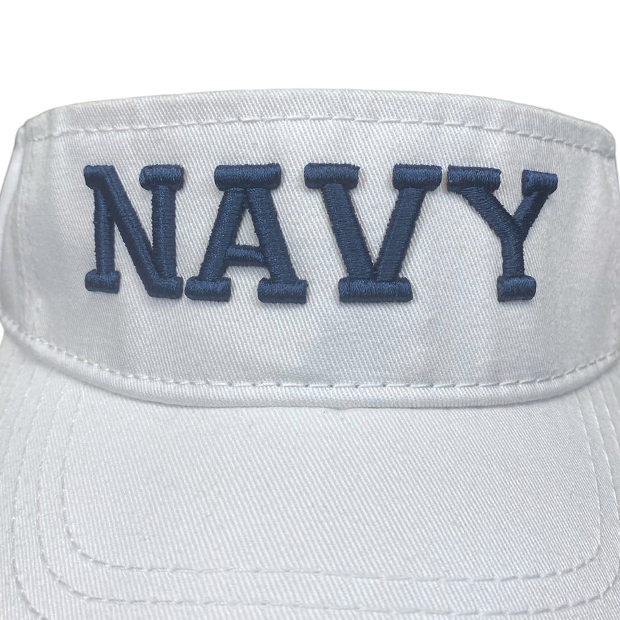 Navy Twill Visor (White)