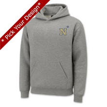 Load image into Gallery viewer, Pick Your Design USNA Hooded Sweatshirt (Grey)