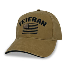 Load image into Gallery viewer, Veteran Flag Hat (Coyote Brown)