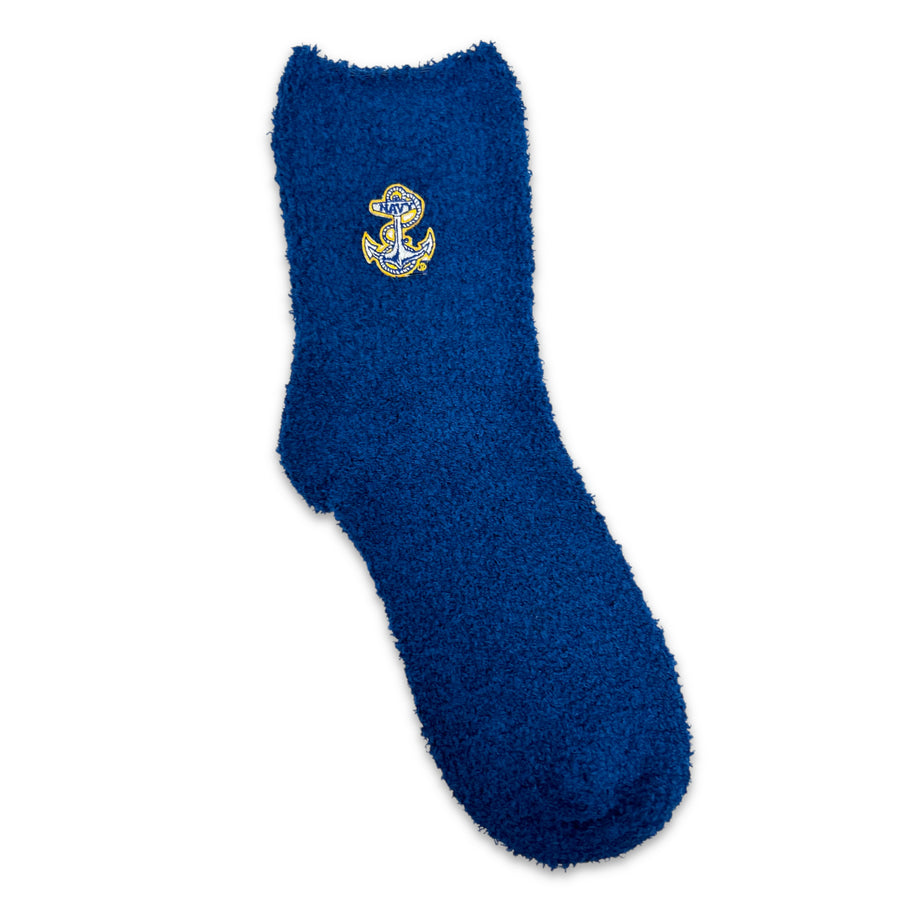 Navy Anchor Ladies Cozy Socks (Navy)