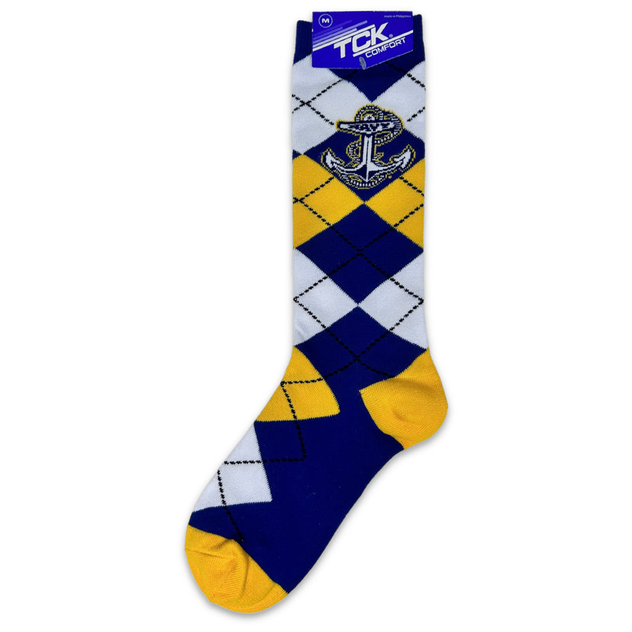 Navy Anchor Dress Argyle Socks