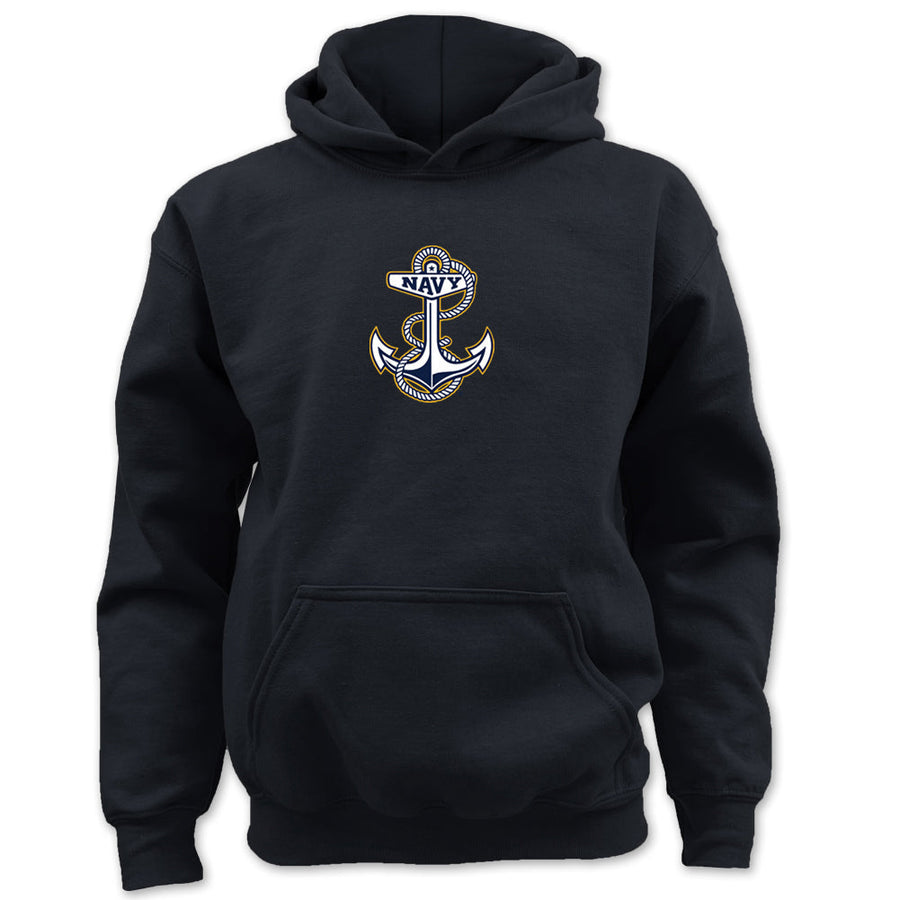 Pick Your Design Navy Youth Hooded Sweatshirt (Black)