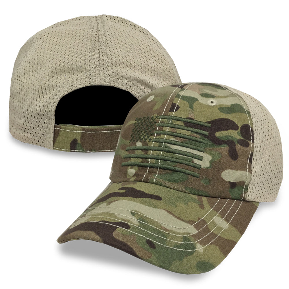 Rothco Multicam Mesh Back Tactical Cap With Embroidered US Flag