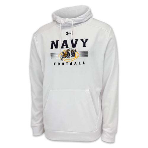 Navy Under Armour Football Armour Fleece Hood (White)