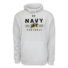 Load image into Gallery viewer, Navy Under Armour Football Armour Fleece Hood (White)