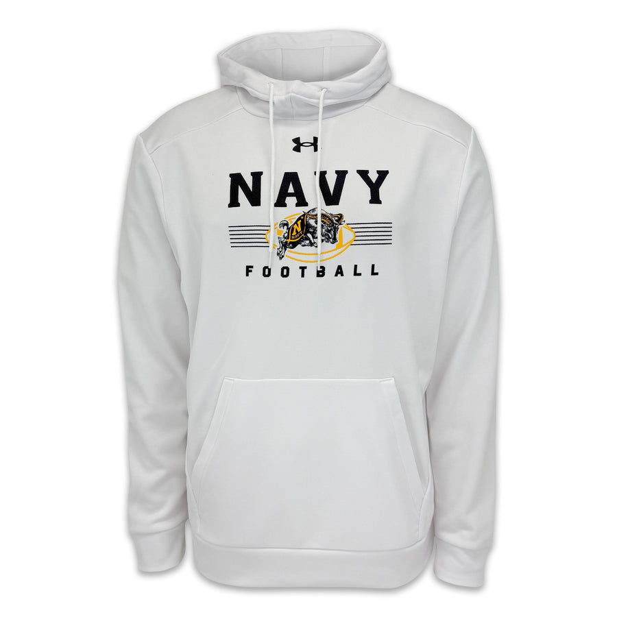 Navy Under Armour Football Armour Fleece Hood (White)