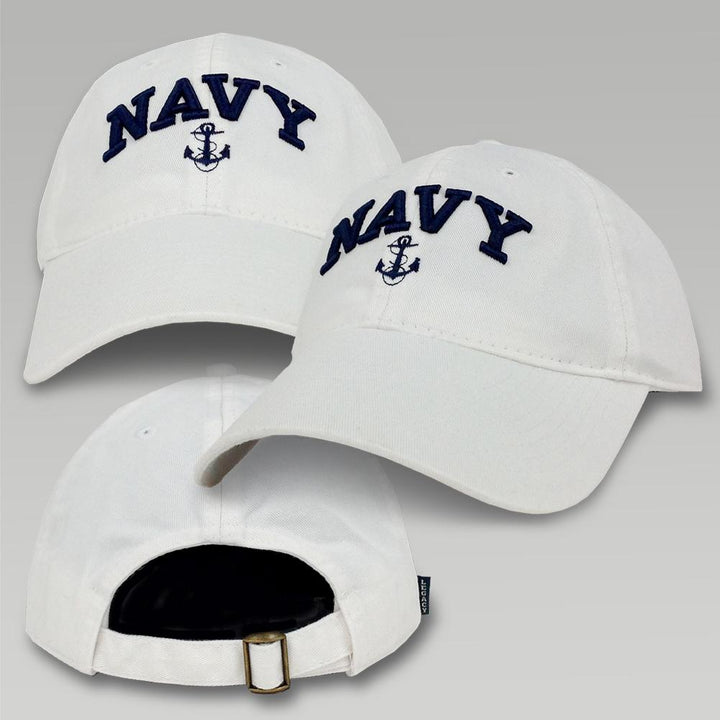 NAVY WOMENS ANCHOR HAT (WHITE)