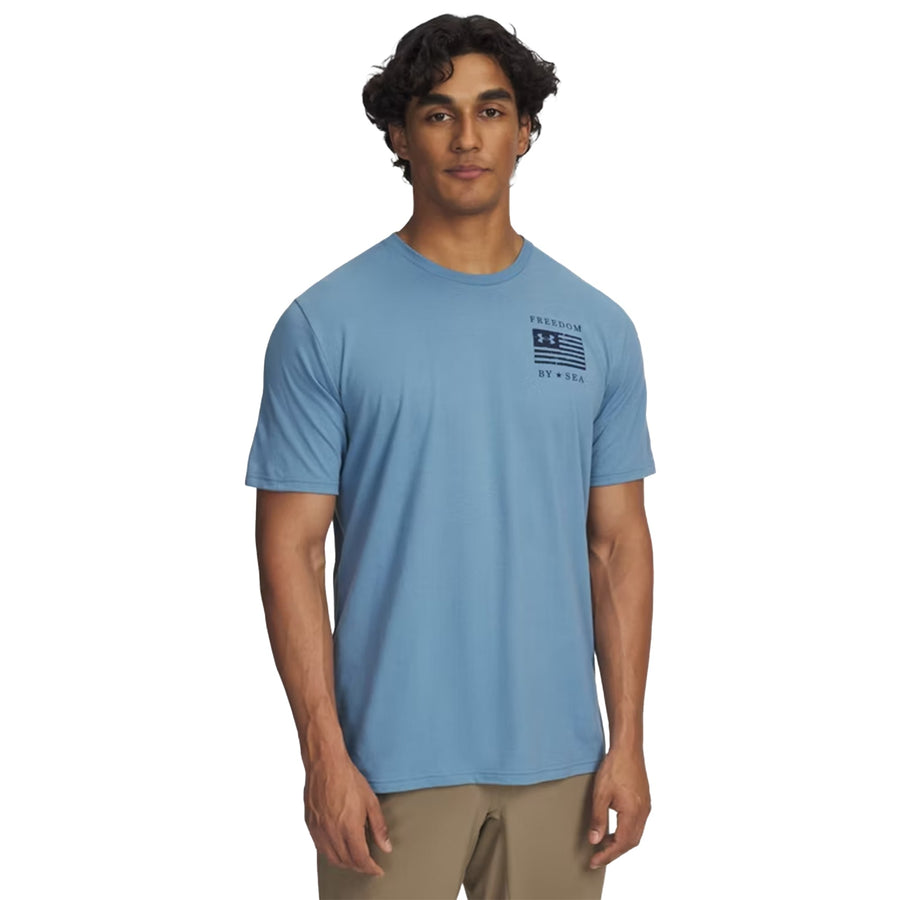 Navy Under Armour Freedom By Sea Skull T-Shirt (Blue)